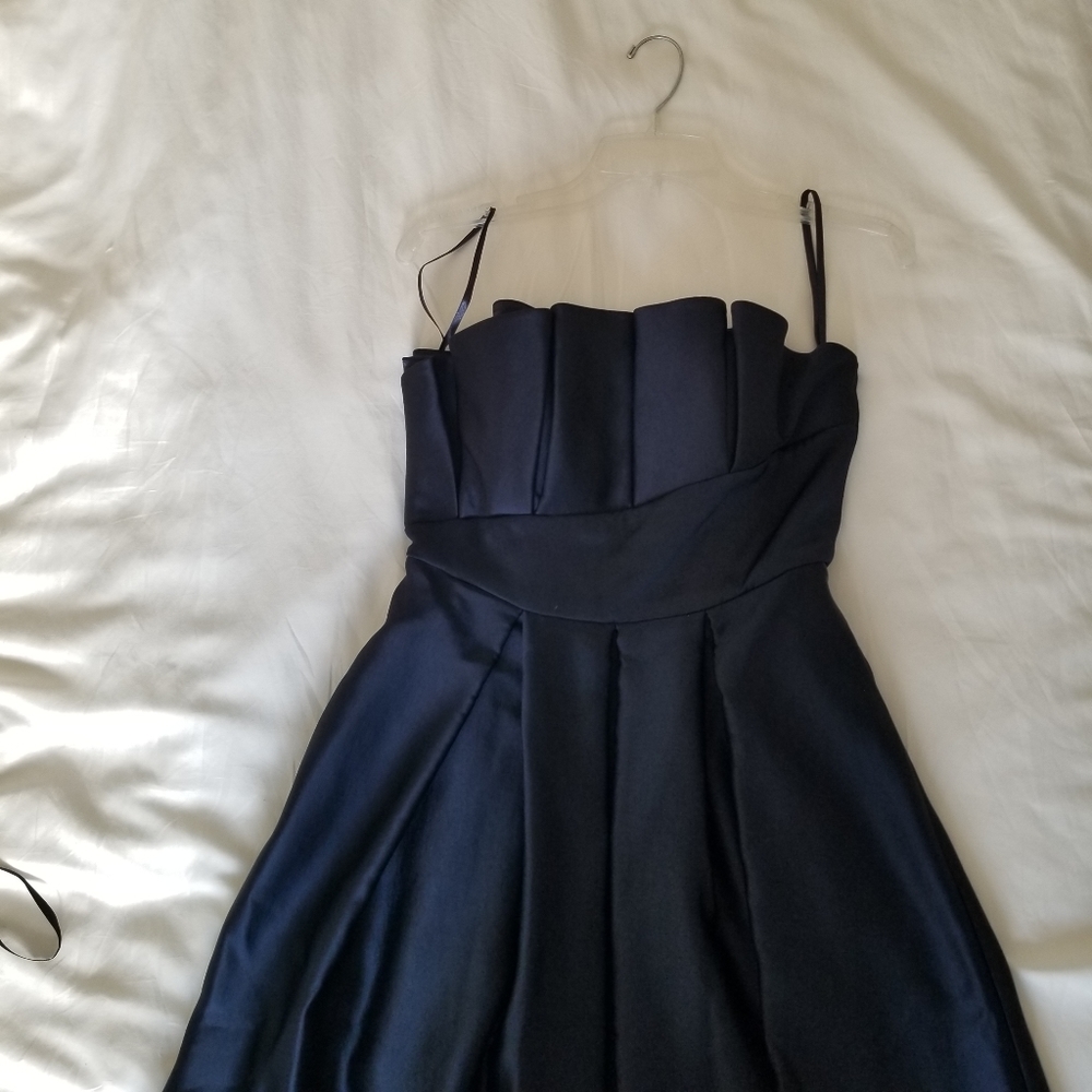 Ted Baker Strapless Pippaa Pleated Bodice Full Skirt Dress Navy